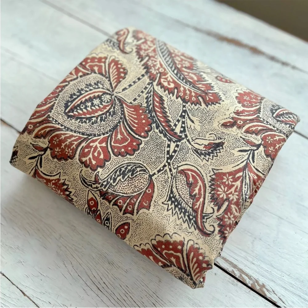 Pottery Barn Dottie Kalamkari Duvet Cover Full/Queen Palampore Floral Red Tan PB